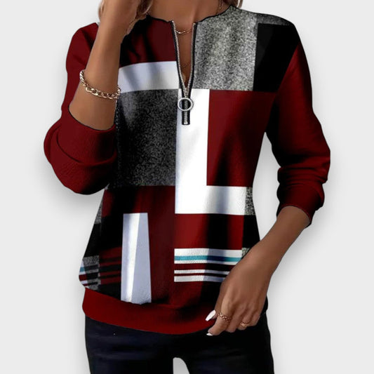 Casual sweatshirt with half zip