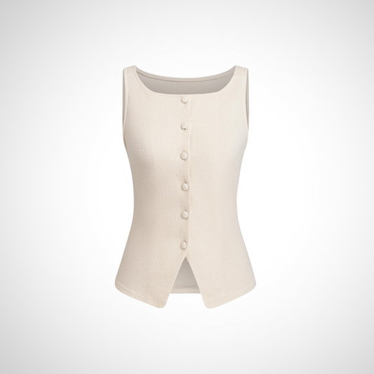 Classy Button Front Sleeveless Tank Top