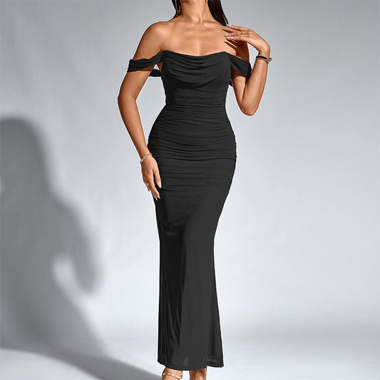 Chic Off-Shoulder Ruched Mermaid Evening Dress