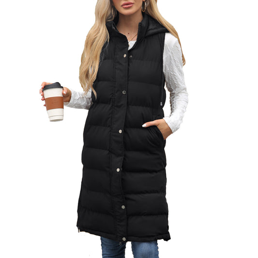 Casual Sleeveless Hooded Long Vest