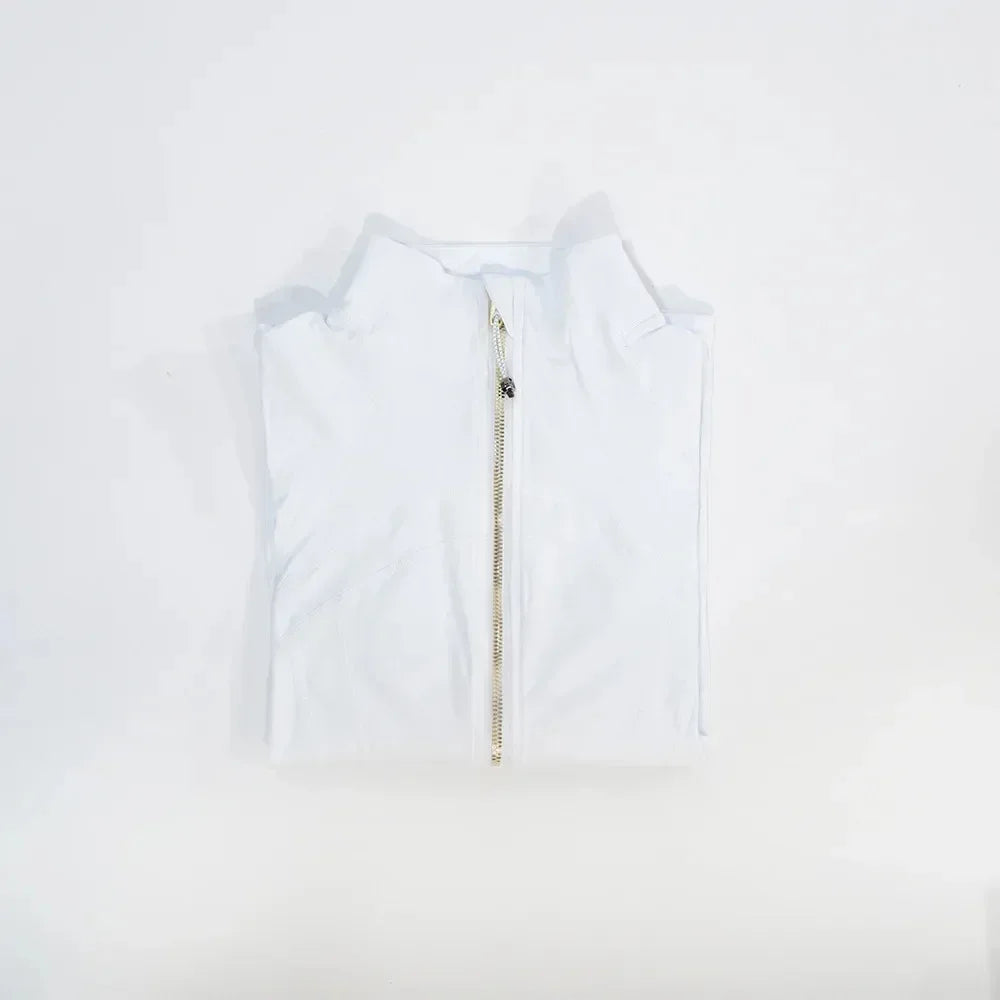 2025 Slimming Zipper Jacket Yoga Collar Light  weight Quick Dry Sporty Thin Rose Gold Evening Summer Outerwear