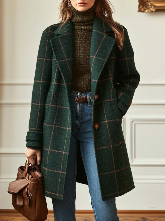 Checked Tailored Long Coat